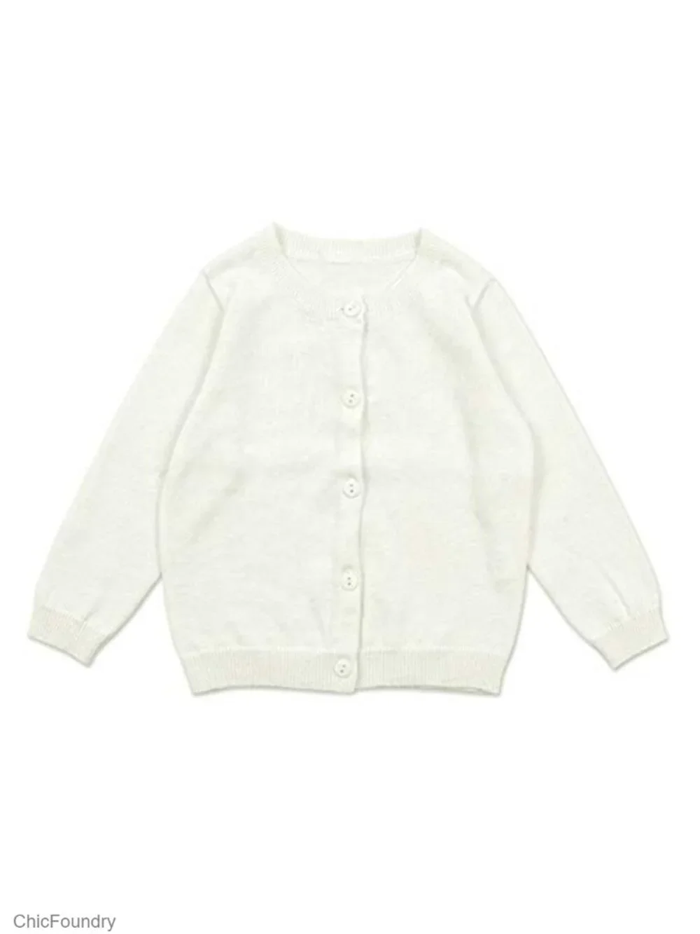 Baby Girls Cotton Cardigan Sweater Long Sleeve Button Front School Uniform